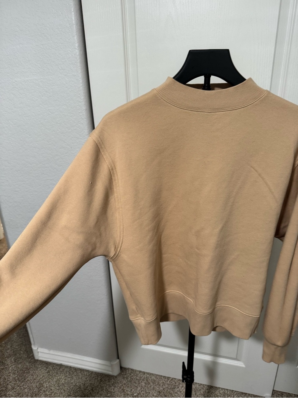 ALO Yoga Women's Cowlneck Sweatshirt in Light Tan - Picture 2 of 6